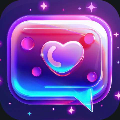 Preview for Love-chat-icon-neon-neon-purple-template-67202