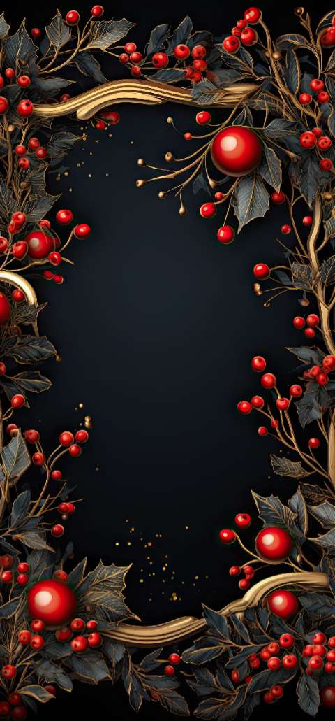 Preview for Christmas-holly-border-design-christmas-phone-template-e84b2