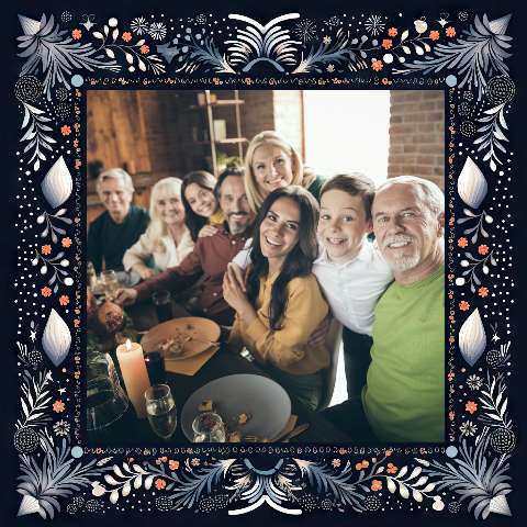 Preview for Family-dinner-celebration-christmas-frame-template-41423