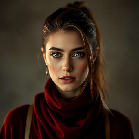 Preview for Young-woman-red-turtleneck-portrait-aifeatured-template-052f0
