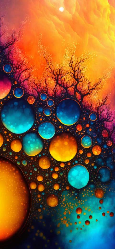 Preview for Colorful-bubbles-digital-art-aiwallpaper-template-39537