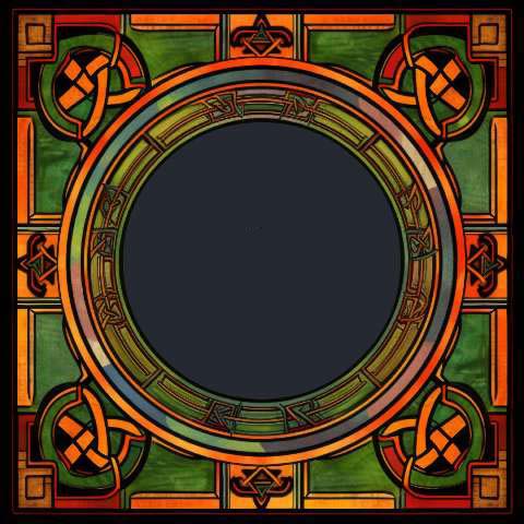 Preview for Celtic-knotwork-stained-glass-colorful-frame-template-dd12d