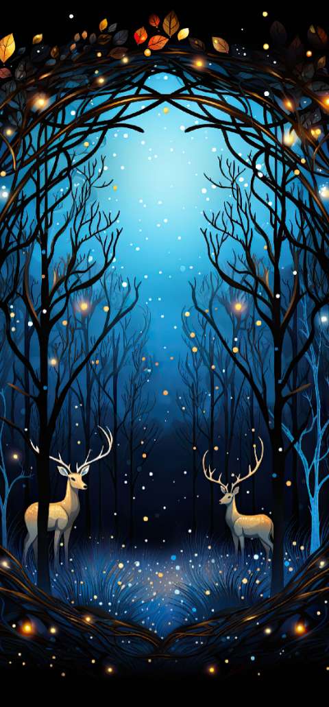 Preview for Enchanted-forest-deer-illustration-christmas-phone-template-c6a5f