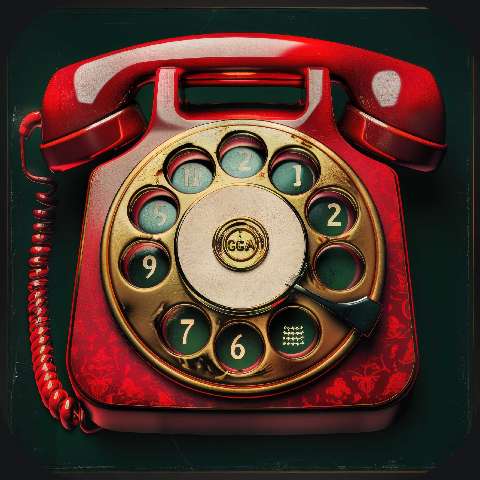 Preview for Vintage Red Rotary Phone Design Template