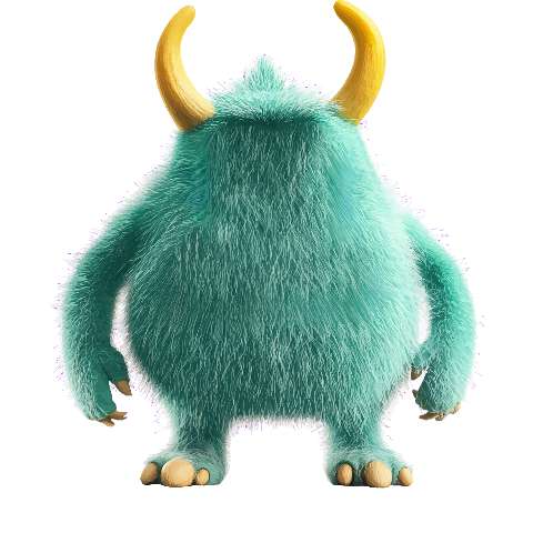 Preview for Teal-furry-monster-whimsical-monster-template-4c8de