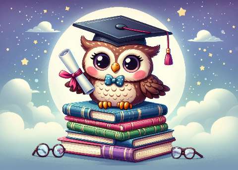 Preview for Graduated-owl-on-books-graduation-template-825c2