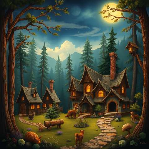 Preview for Whimsical-forest-retreat-aicartoon-template-ccfeb