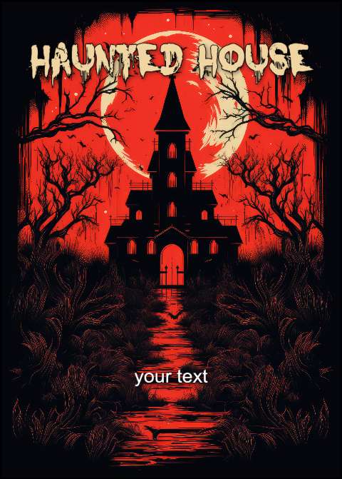 Preview for Haunted-house-illustration-halloween-flyer-template-6ffe4