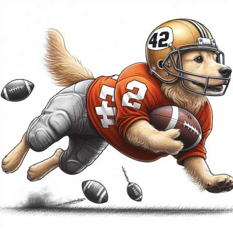 Preview for Dog Playing American Football Template