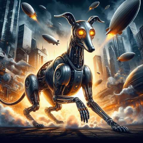 Preview for Cybernetic Canine Futuristic Metropolis Template