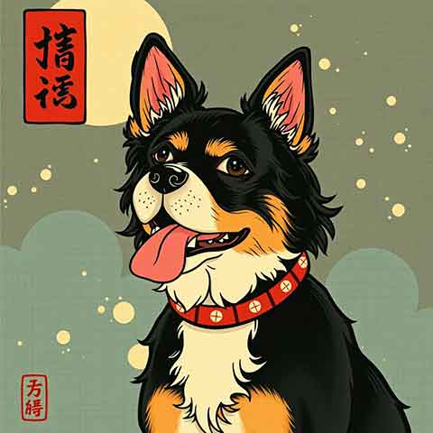 Preview for Happy Dog With Red Collar Design Template