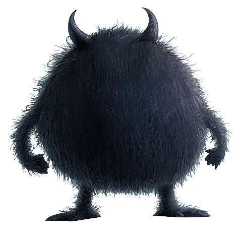 Preview for Black-furry-monster-illustration-dark-monster-template-49e47