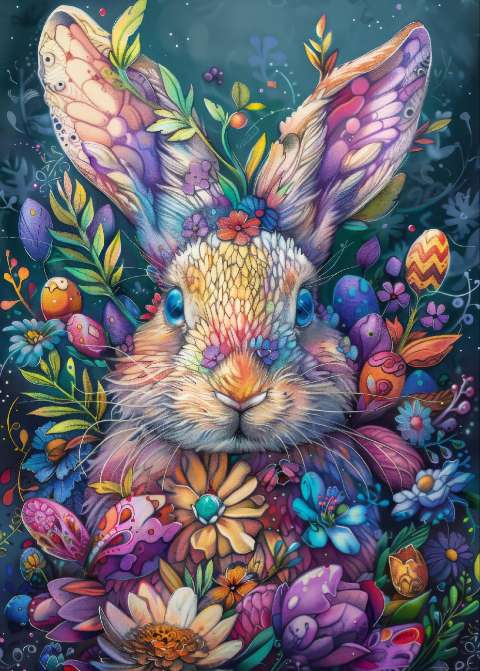 Preview for Vibrant Easter Bunny Illustration Template