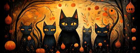 Preview for Halloween-black-cats-illustration-halloween-social-template-6fcee