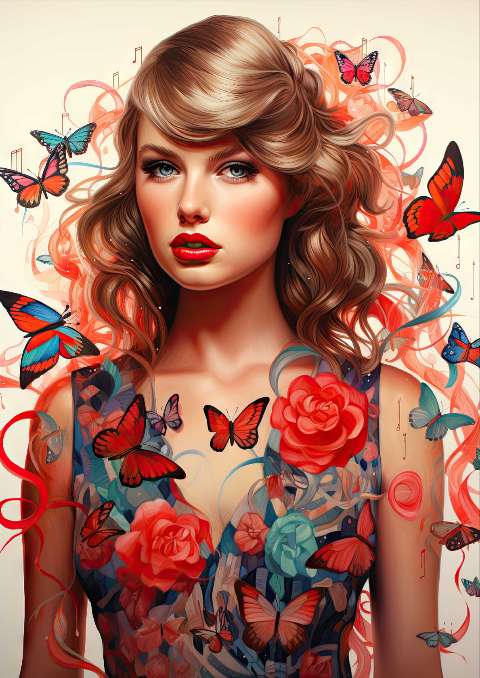 Preview for Taylor Swift Artistic Portrait Template