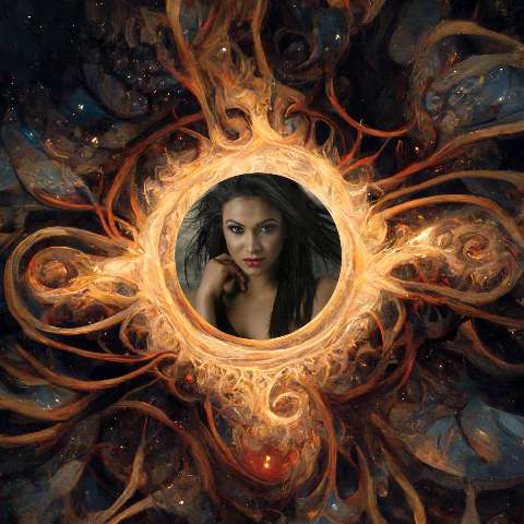 Preview for Mysterious-cosmic-portal-ai-image-template-d1e9b