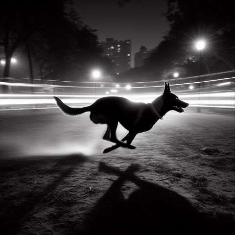 Preview for Dog Running At Night Design Template