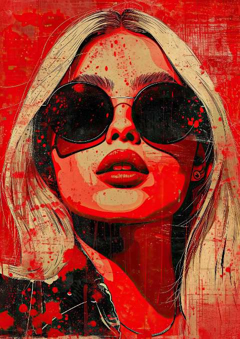 Preview for Red-portrait-woman-sunglasses-celebrities-template-4c318
