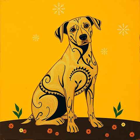 Preview for Decorative Dog Illustration Template