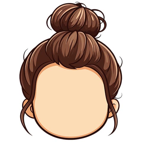 Preview for Cartoon-woman-hair-bun-emoji-human-template-5b172