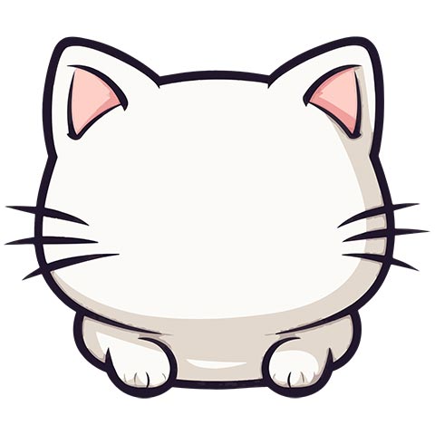 Preview for Cute-white-cat-illustration-emoji-animal-template-810b4