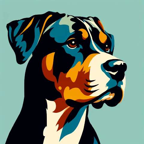 Preview for Vibrant Dog Illustration Design Template