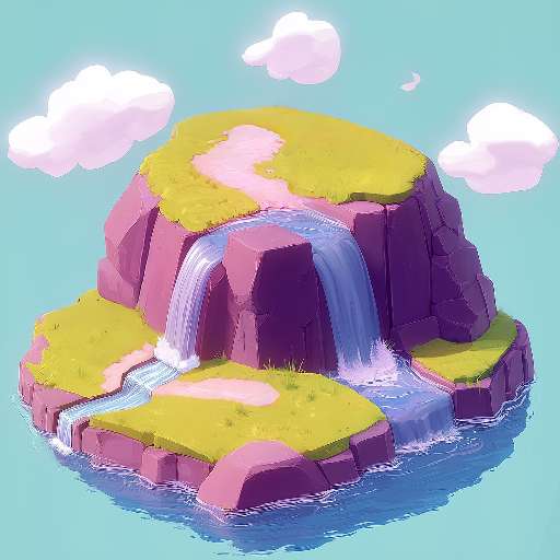 Preview for Serene-waterfall-island-illustration-pink-tiny-template-ed636