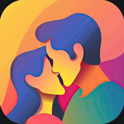 Preview for Romantic Couple Illustration App Icon Template