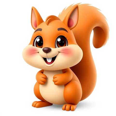 Preview for Cartoon-squirrel-illustration-aiemojianimals-template-83817