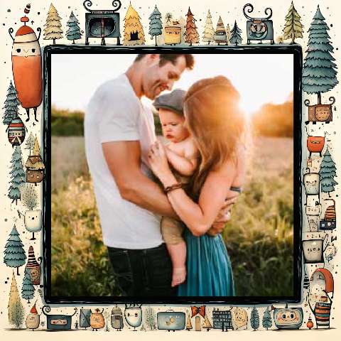 Preview for Family-moment-outdoors-christmas-frame-template-67e90