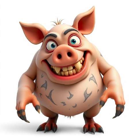 Preview for Cartoon-pig-character-aimonsterstyle-template-41d5b