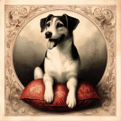 Preview for Vintage Dog Illustration Template