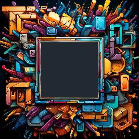 Preview for Vibrant-tech-frame-design-colorful-frame-template-5b475