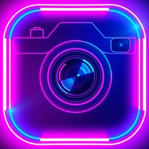 Preview for Neon-camera-icon-graphic-aiappiconstyle-template-e89c0