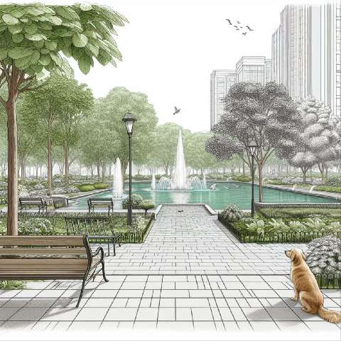 Preview for Serene Urban Park Scene Design Template