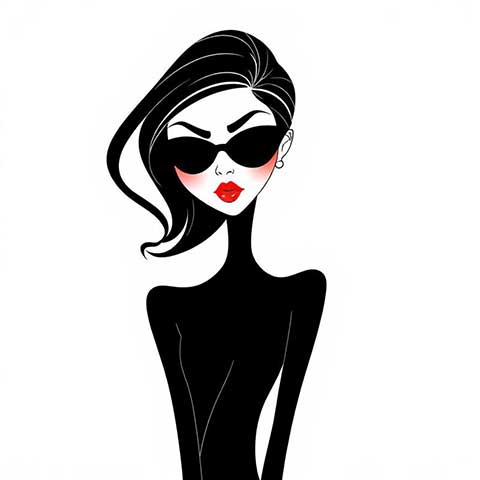 Preview for Fashion-illustration-woman-sunglasses-aicartoon-template-ad91c