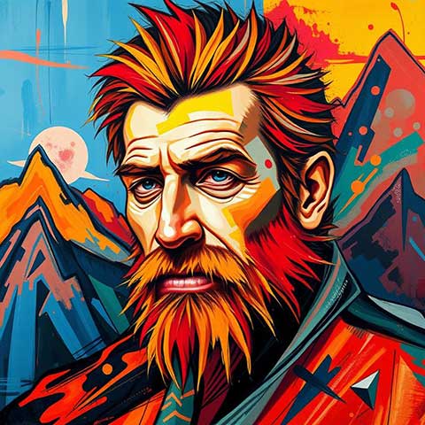 Preview for Vibrant-bearded-man-portrait-aistylized-template-0d465