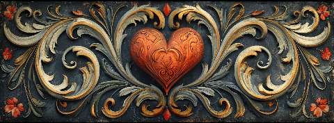 Preview for Ornate-heart-design-pattern-valentines-facebook-template-3b1bc