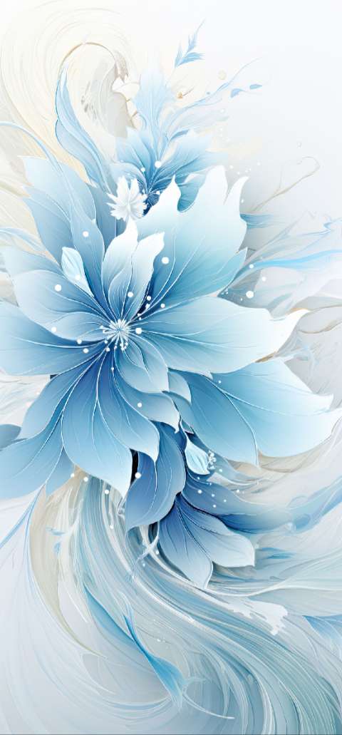 Preview for Blue-floral-art-design-christmas-phone-template-ca6af