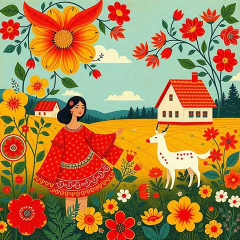 Preview for Serene-floral-field-illustration-aiartstyle-template-90b41