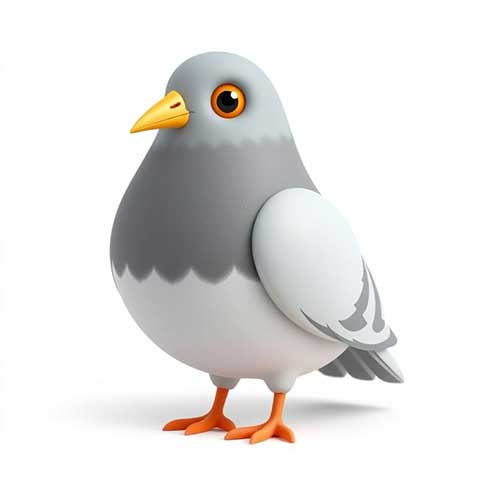 Preview for Gray-pigeon-3d-illustration-aiemojianimals-template-2195d