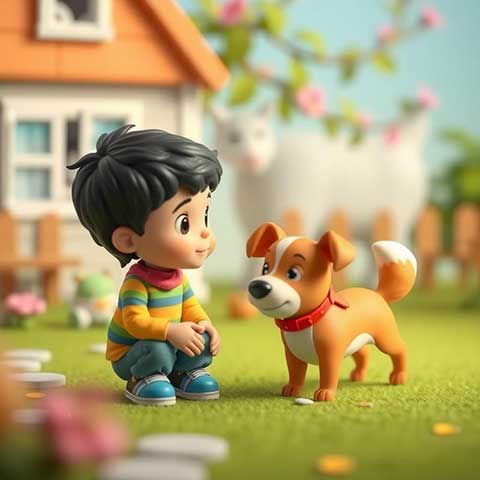 Preview for Cartoon-boy-and-dog-aicartoon-template-bf3b6