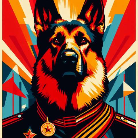 Preview for Vibrant German Shepherd Art Template