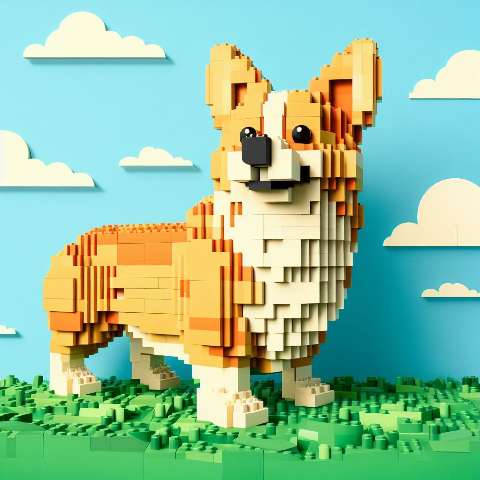 Preview for Lego Corgi Dog Model Template