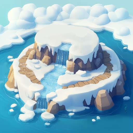 Preview for Serene-snowy-island-oasis-frozen-tiny-template-7354a