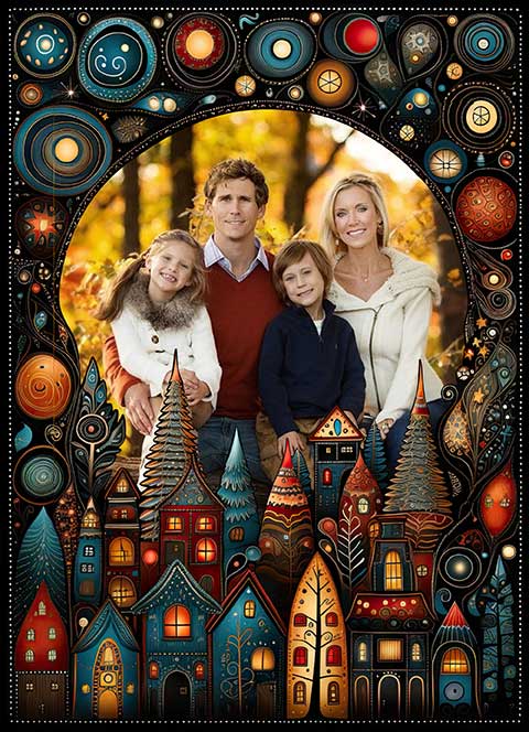 Preview for Whimsical-family-portrait-art-christmas-frame-template-219f6