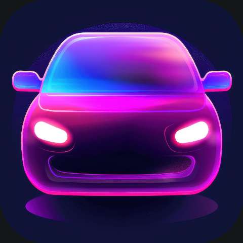 Preview for Neon Car Illustration Template