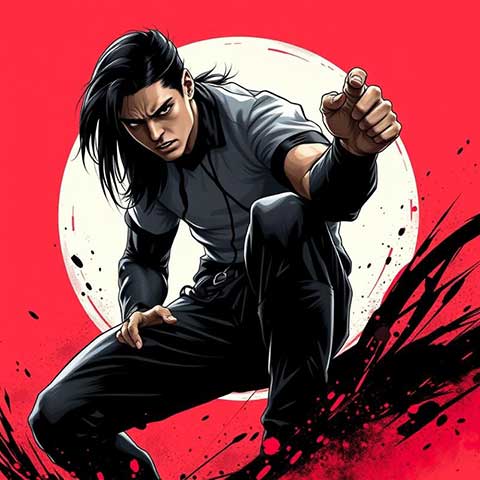 Preview for Anime-martial-artist-illustration-aicartoon-template-0909f