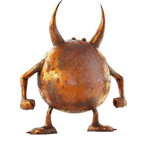 Preview for Rusty-metal-devil-sculpture-elemental-monster-template-9f273