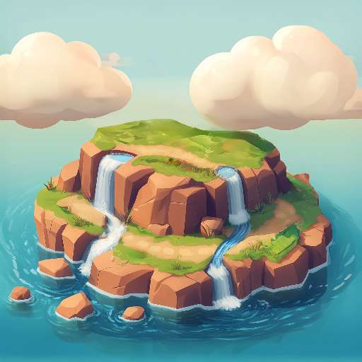 Preview for Floating-island-waterfalls-sunset-tiny-template-62cb4